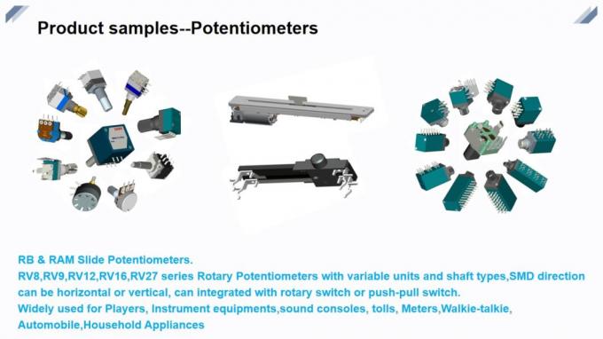 RV97P0N0 Horizontal Type Single Unit Insulated Shaft Sealed โพเทนชิออมิเตอร์แบบหมุน